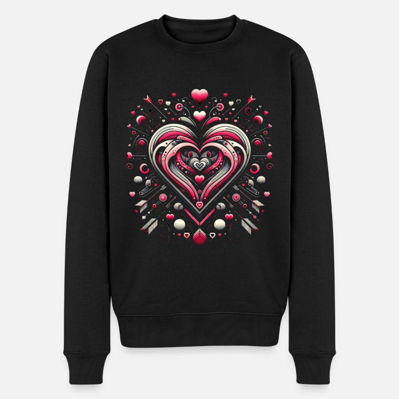 Romance de tourbillon de cœur - Pull Premium bio Homme - noir