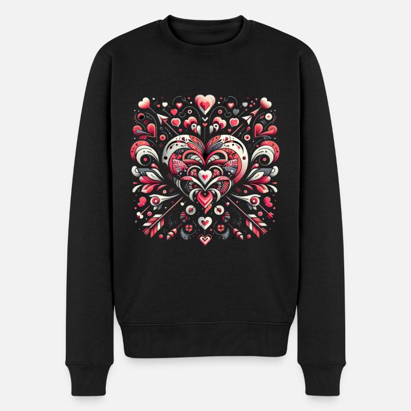 Coeur Fusion Elégance - Pull Premium bio Homme - noir