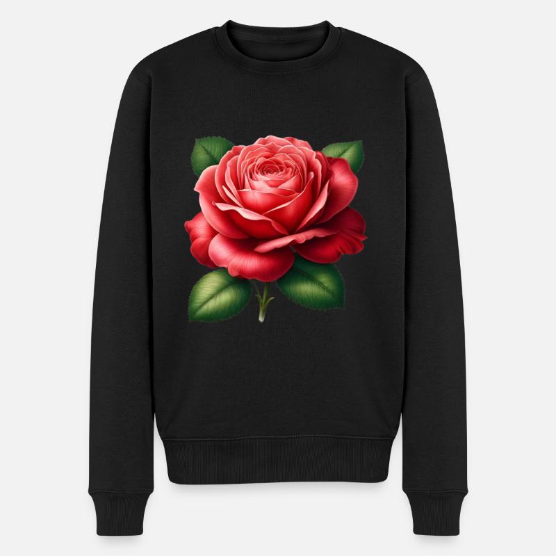 Rosa - Männer Premium Bio Pullover - Schwarz