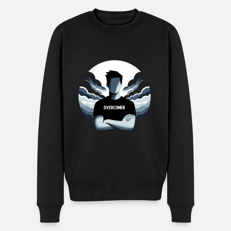 Overcomer Spirit T-Shirt - Männer Premium Bio Pullover - Schwarz