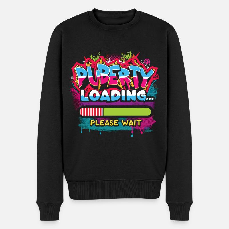 Alerte puberté graffiti urbain - Pull Premium bio Homme - noir