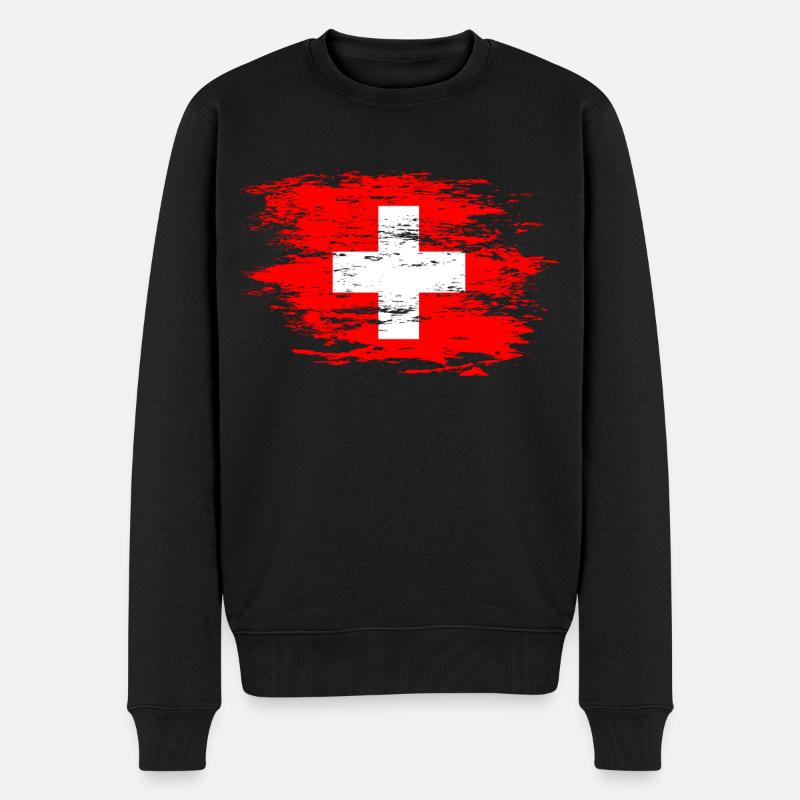 Drapeau suisse utilisé - Pull Premium bio Homme - noir