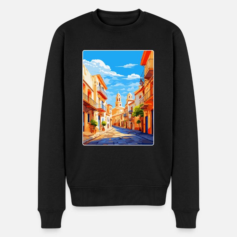 Alicante Spanien Vintage Reiseplakat Souvenir WPA - Männer Premium Bio Pullover - Schwarz