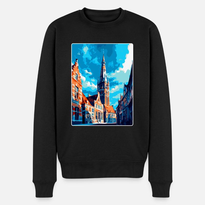 Middelburg Niederlande Vintage Reiseplakat WPA - Männer Premium Bio Pullover - Schwarz
