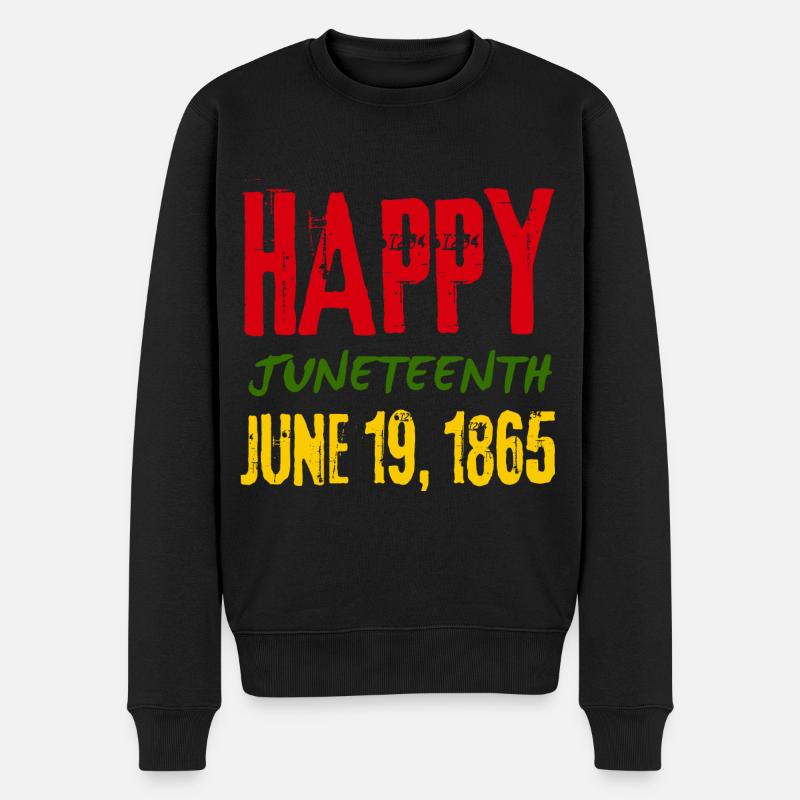 Juneteenth zerbricht seit 1865 jede Kette - Männer Premium Bio Pullover - Schwarz