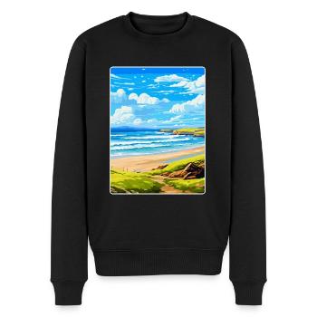 Constantine Bay Cornwall England Vereinigtes Königreich Reiseposter - Männer Premium Bio Pullover - Schwarz - Vorne - Nico (187cm)