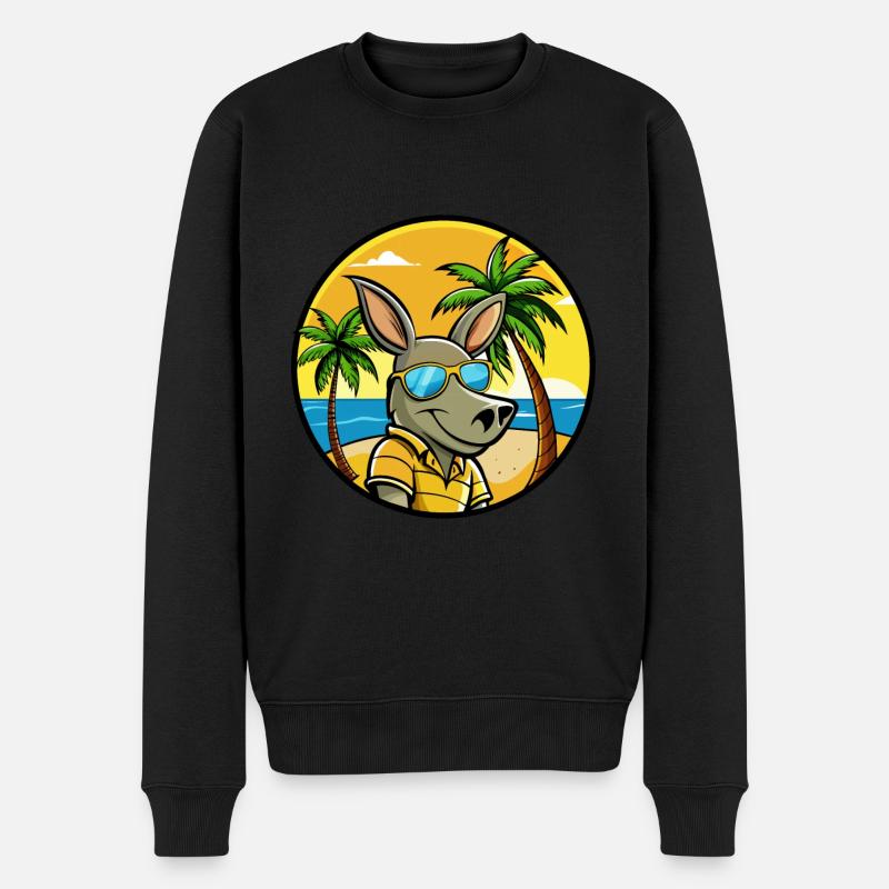 Erdferkel Lustige Cartoon Sommer Strand Sonnenbrille - Männer Premium Bio Pullover - Schwarz