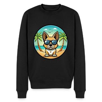 Braque Francais Dog Breed Cartoon Sunglasses Beach - Men's Premium Organic Jumper - black - Front - Nico (187cm)