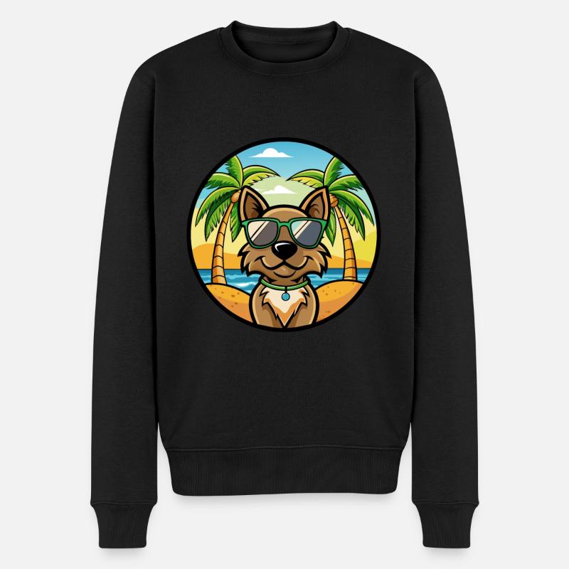 Cao da Serra de Aires Hunderasse Cartoon Sonnenbrille - Männer Premium Bio Pullover - Schwarz