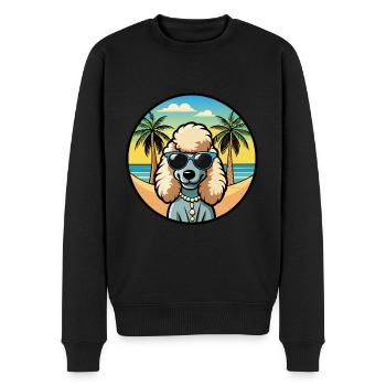 Corded Poodle Dog Breed Cartoon Sunglasses Beach - Men's Premium Organic Jumper - black - Front - Nico (187cm)