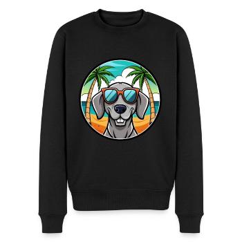 Weimaraner Hund Rasse Cartoon Sonnenbrille Strand - Männer Premium Bio Pullover - Schwarz - Vorne - Nico (187cm)