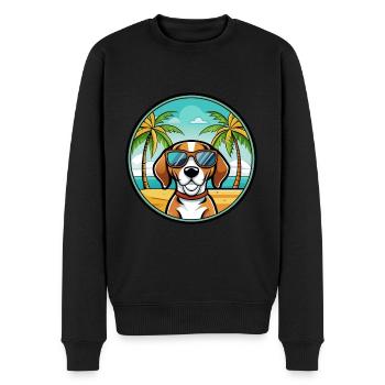 Treeing Walker Coonhound Dog Breed Cartoon Beach - Men's Premium Organic Jumper - black - Front - Nico (187cm)