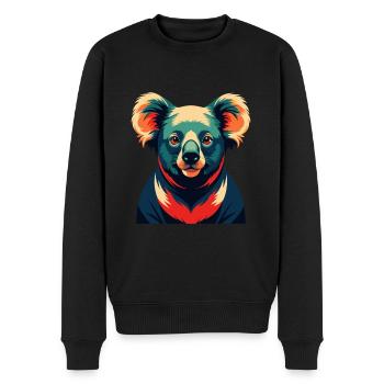 Koala Zeichentrickfigur Buntes Haustier Tier - Männer Premium Bio Pullover - Schwarz - Vorne - Nico (187cm)