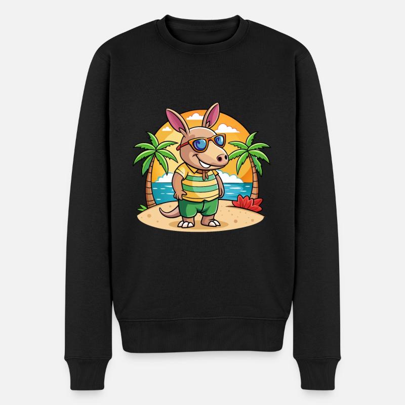 Erdferkel Lustige Cartoon Sommer Strand Sonnenbrille - Männer Premium Bio Pullover - Schwarz