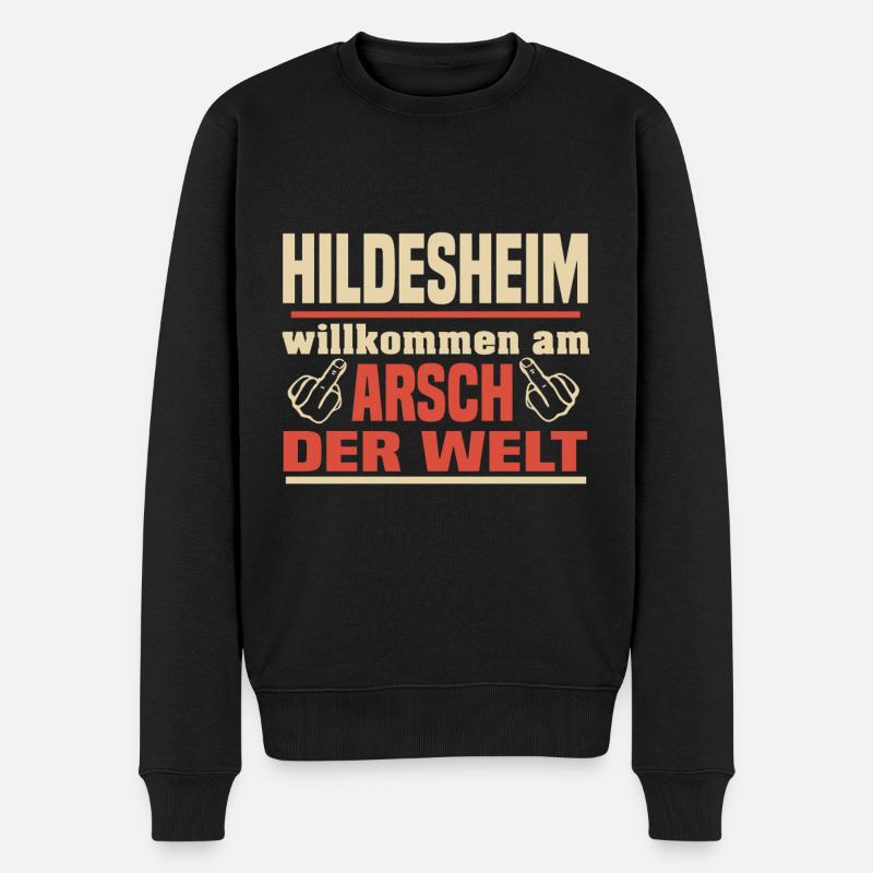Hildesheim - Männer Premium Bio Pullover - Schwarz