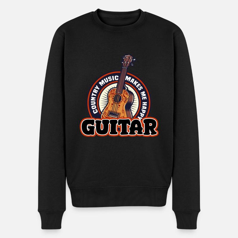 guitar - Männer Premium Bio Pullover - Schwarz