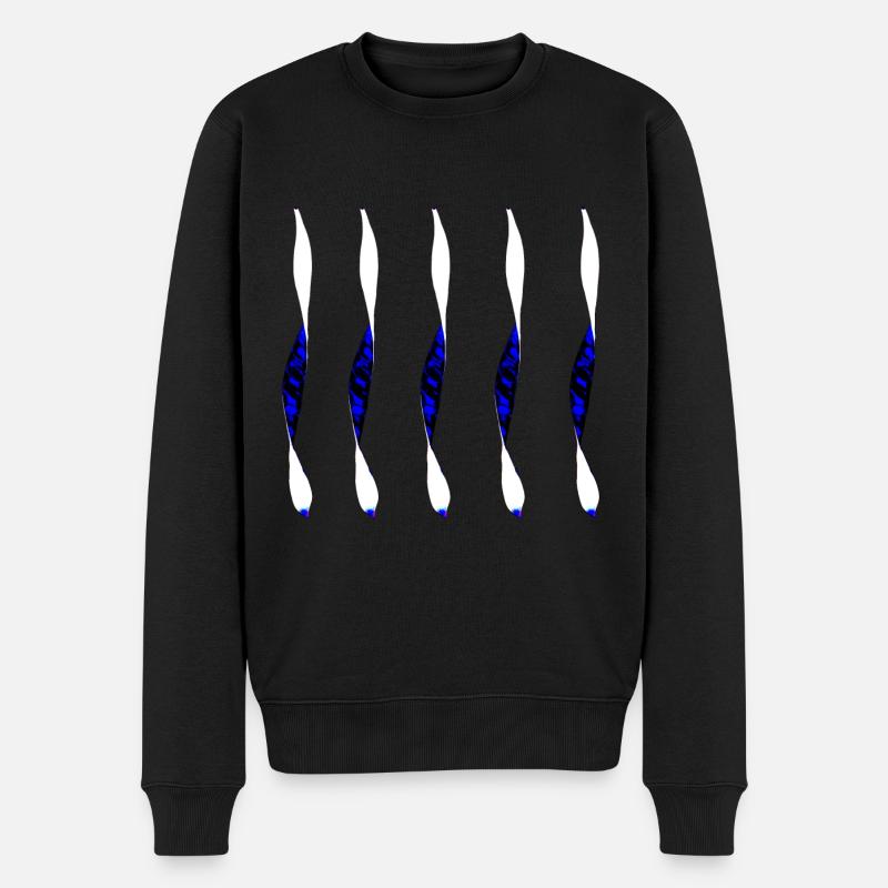 verdrehtes Design - Männer Premium Bio Pullover - Schwarz