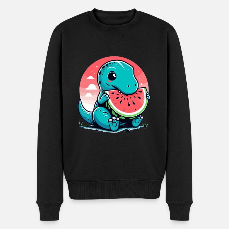 Mignon T-Rex Watermelon Cadeau d’été - Pull Premium bio Homme - noir