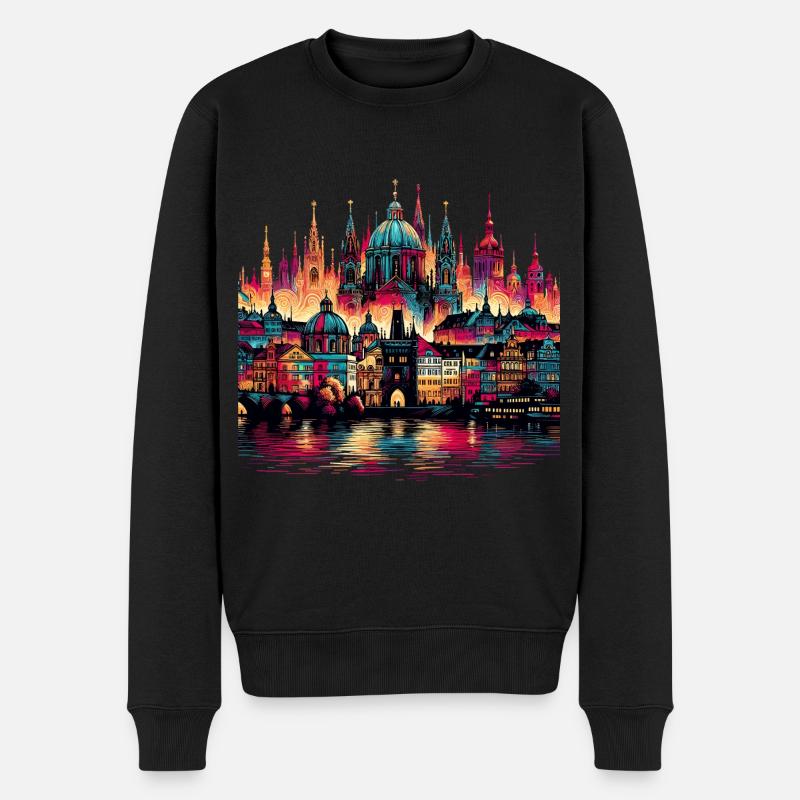 Prague Capitale République tchèque Cadeau - Pull Premium bio Homme - noir