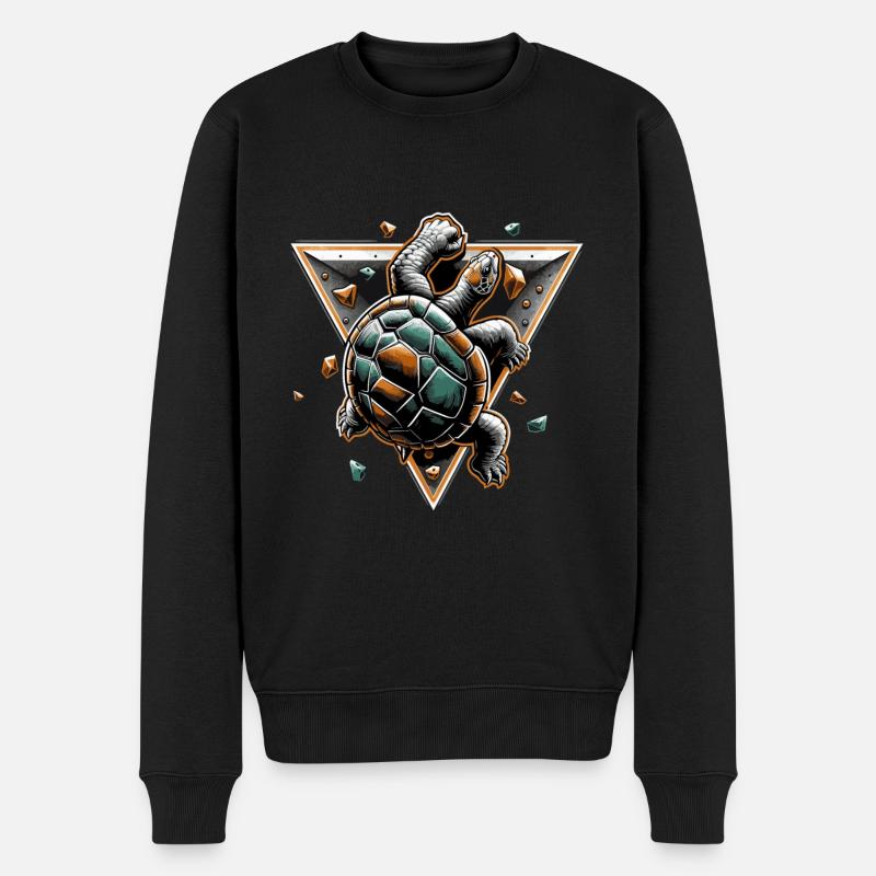 Bouldering Turtle Climbing Gift - Men's Premium Organic Jumper - black
