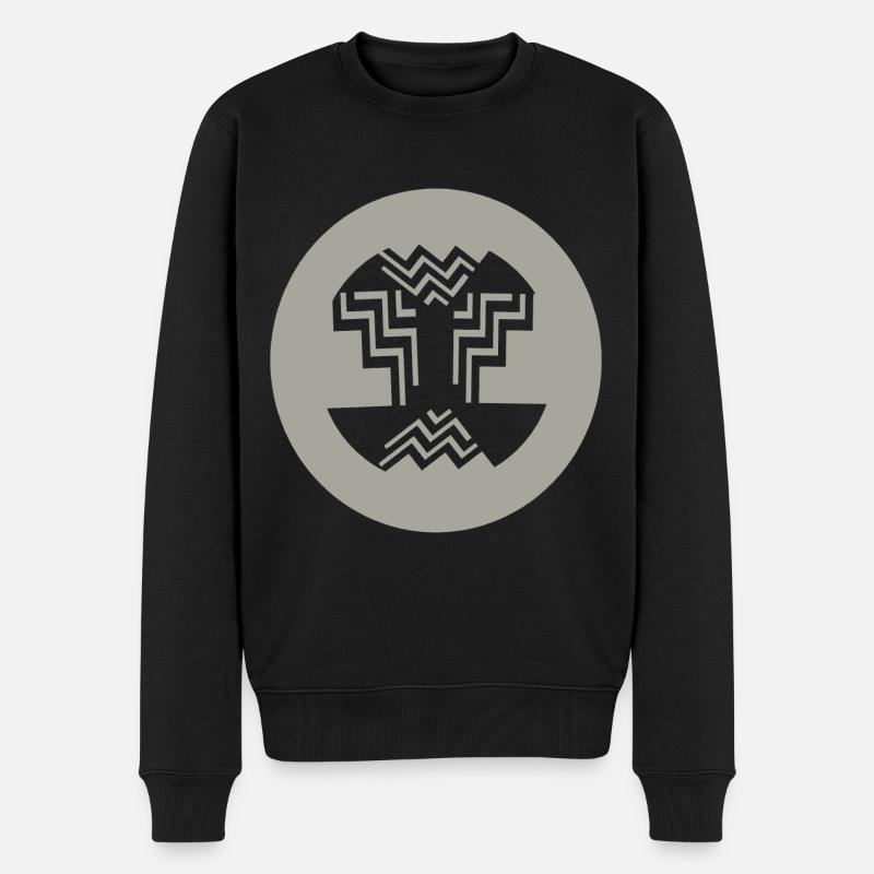 Zirkuläre-Innenausführung - Männer Premium Bio Pullover - Schwarz