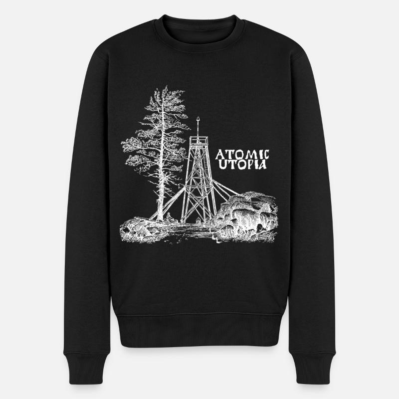 Atomic Utopia - Survey Tower - Men's Premium Organic Jumper - black