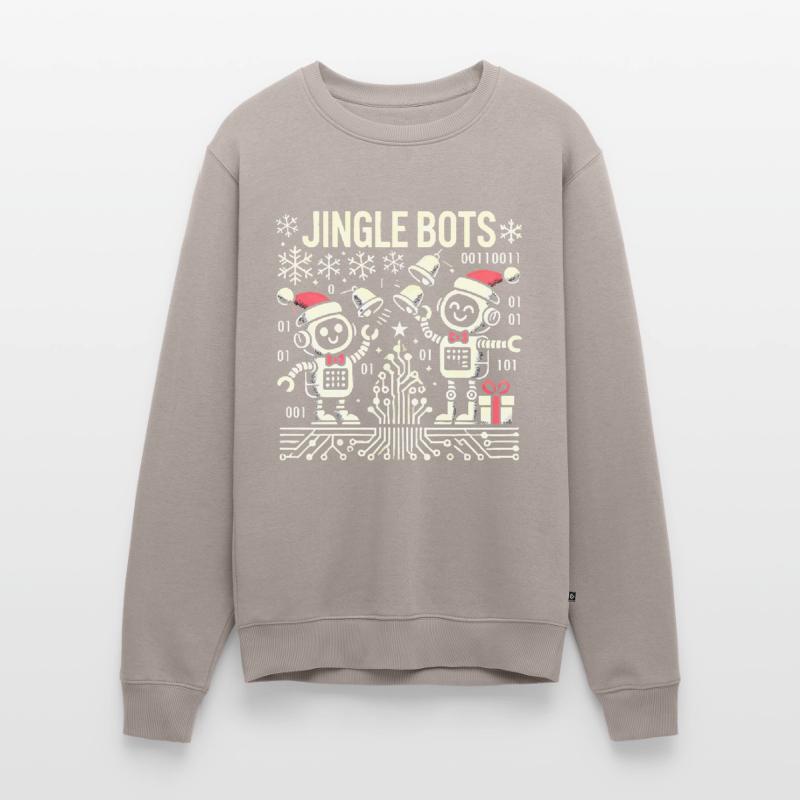 Jingle Bots - Christmas Robots with Binary Code Men's Premium Organic Jumper