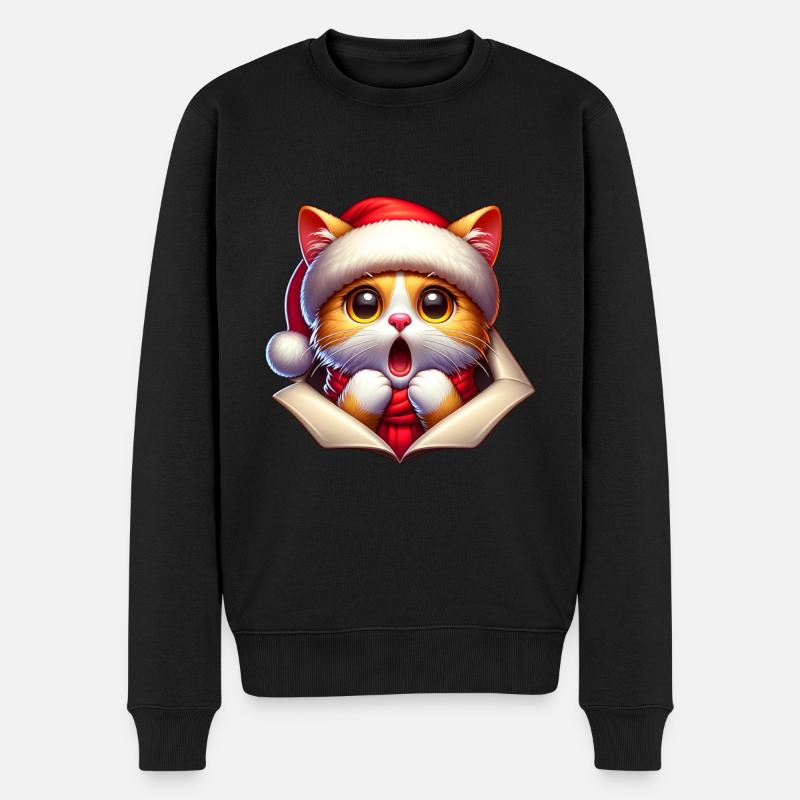 Noël chat - Pull Premium bio Homme - noir