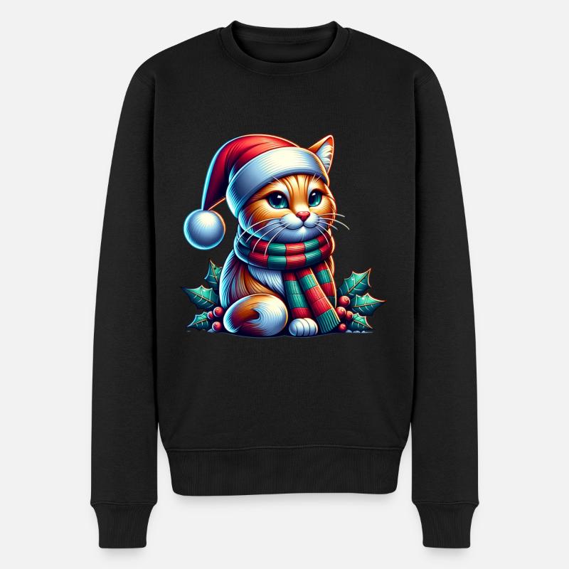 Noël Noël Chat Noël - Pull Premium bio Homme - noir