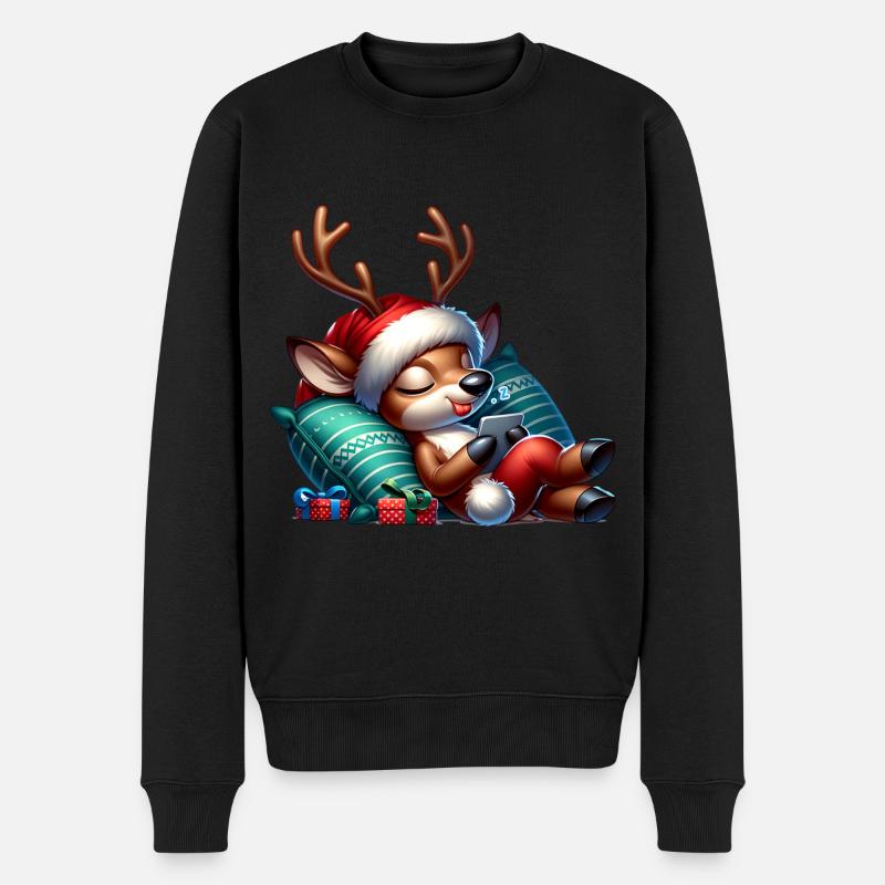 Renne Noël douillet - Pull Premium bio Homme - noir
