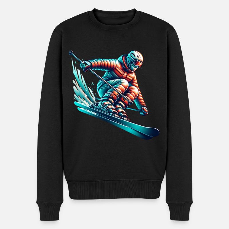 Ski Freestyle Skifahren - Männer Premium Bio Pullover - Schwarz
