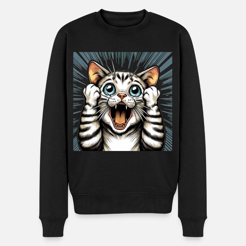 Chat choqué chat chat cadeau - Pull Premium bio Homme - noir