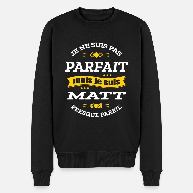 MATT PARFAIT - PRENOM MATT - Pull Premium bio Homme - noir