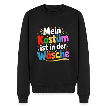 Mein Kostüm ist in der Wäsche - Männer Premium Bio Pullover - Schwarz - Vorne - Nico (187cm)