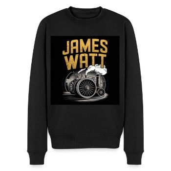 Heritage of Humanity - James Watt - Men's Premium Organic Jumper - black - Front - Nico (187cm)