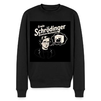 Erbe der Menschheit - Erwin Schrödinger - Männer Premium Bio Pullover - Schwarz - Vorne - Nico (187cm)