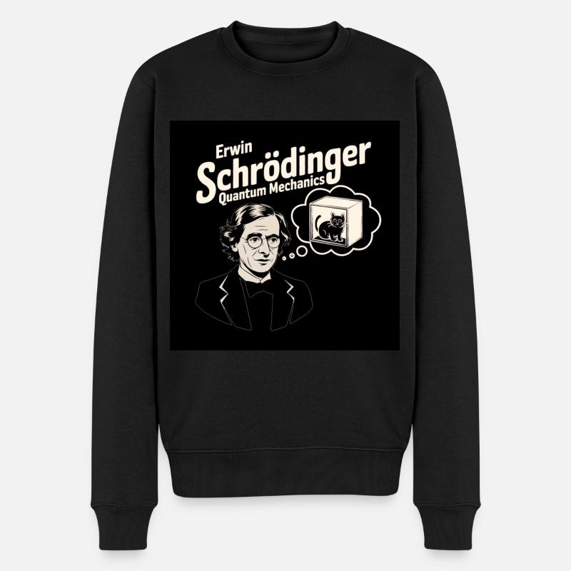 Erbe der Menschheit - Erwin Schrödinger - Männer Premium Bio Pullover - Schwarz