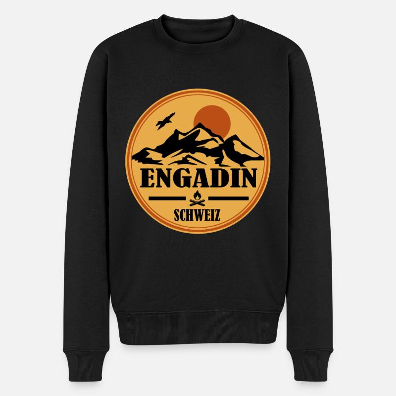Engadin - Männer Premium Bio Pullover - Schwarz