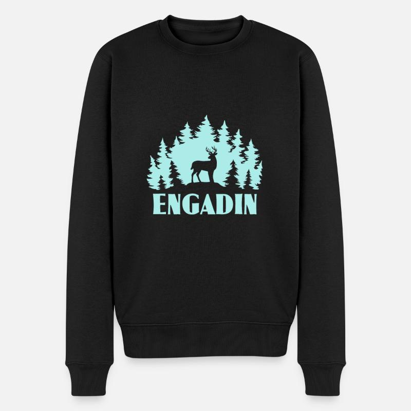 Engadin - Männer Premium Bio Pullover - Schwarz