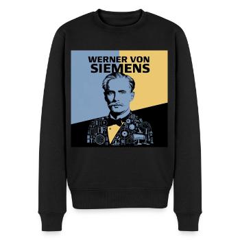 Erbe der Menschheit - Werner von Siemenz - Männer Premium Bio Pullover - Schwarz - Vorne - Nico (187cm)