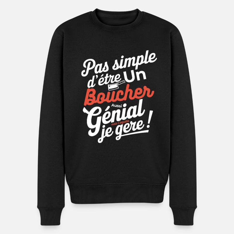 boucher aussi génial - Pull Premium bio Homme - noir