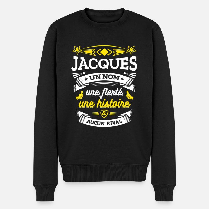 JACQUES UN NOM UNE FIERTÉ AUCUN RIVAL - Pull Premium bio Homme - noir
