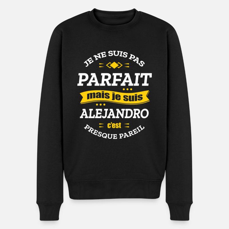 ALEJANDRO PARFAIT - PRENOM ALEJANDRO - Pull Premium bio Homme - noir