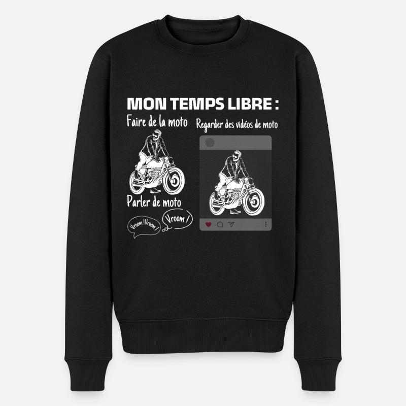 Mon temps libre : 100% moto - Pull Premium bio Homme - noir