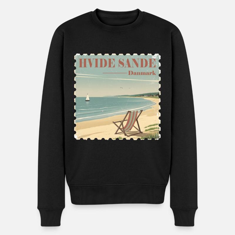 Hvide Sande Dänemark - Männer Premium Bio Pullover - Schwarz