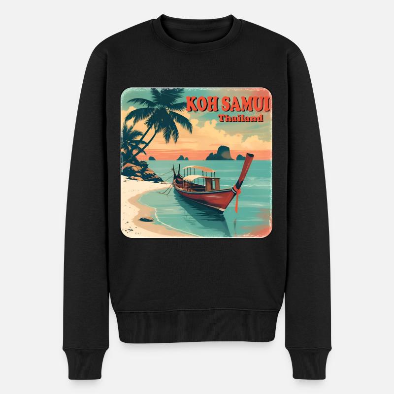 Koh Samui Thaïlande Longboat - Pull Premium bio Homme - noir