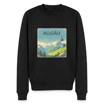 Allgäu Allgäu - Männer Premium Bio Pullover - Schwarz - Vorne - Nico (187cm)