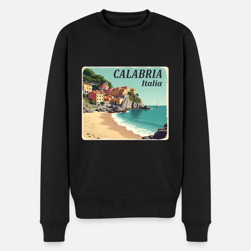 Situation côtière de la Calabre - Pull Premium bio Homme - noir