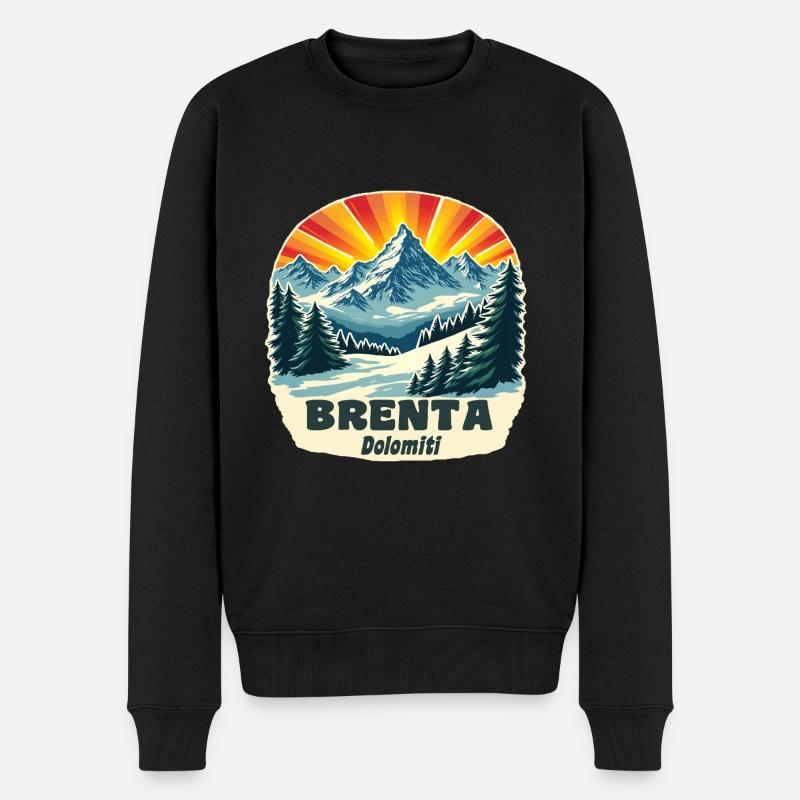 Brenta Dolomiten - Männer Premium Bio Pullover - Schwarz