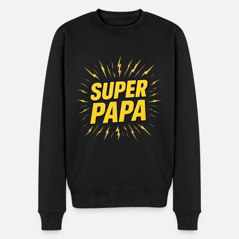 Super Papa - Pull Premium bio Homme - noir